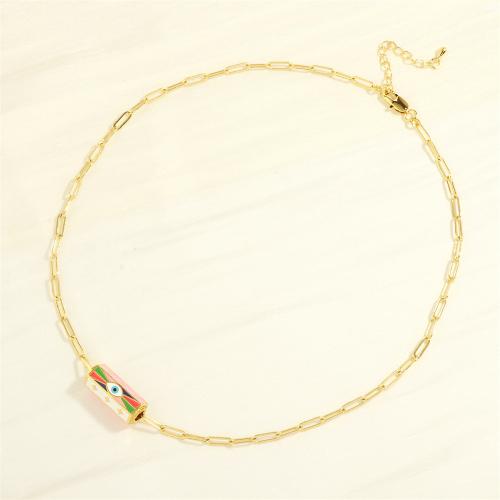 Sistema de la joyería de mal de ojo, metal, chapado en color dorado, diferentes estilos para la opción & para mujer & esmalte, más colores para la opción, Necklace:40cm-5cm;Bracelet:16-22cm., Vendido por UD