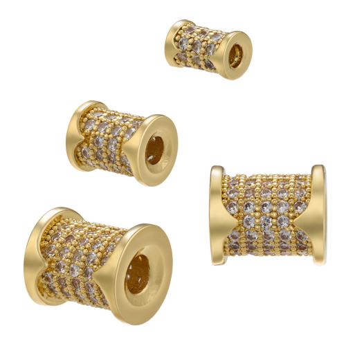 Brass Spacer Beads, plated, DIY & different size for choice & micro pave cubic zirconia, more colors for choice, Sold By PC