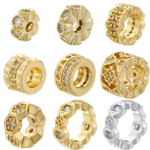 Brass Spacer Beads plated DIY  & micro pave cubic zirconia Sold By PC