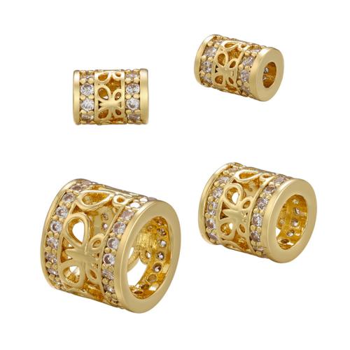 Brass Spacer Beads, plated, DIY & different size for choice & micro pave cubic zirconia, more colors for choice, Sold By PC