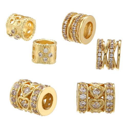 Brass Spacer Beads plated DIY & micro pave cubic zirconia Sold By PC