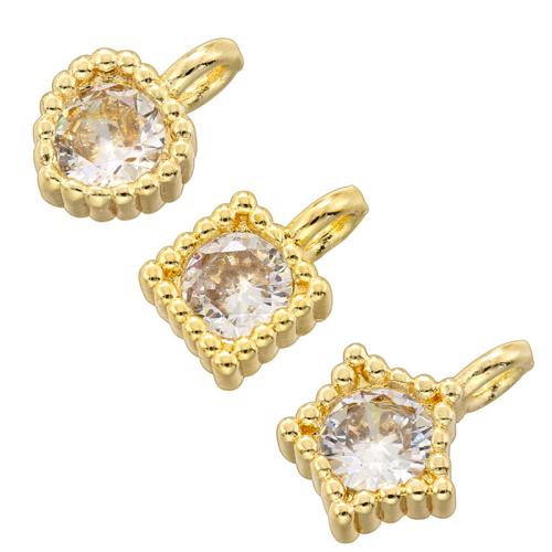 Cubic Zirconia Micro Pave Brass Pendant plated DIY & micro pave cubic zirconia Sold By PC