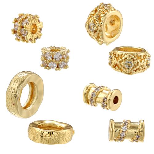 Brass Spacer Beads plated DIY & micro pave cubic zirconia Sold By PC