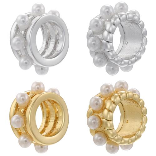 Brass Spacer Beads with Plastic Pearl plated DIY Sold By PC