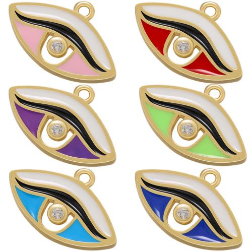 Cubic Zirconia Micro Pave Brass Pendant, plated, DIY & micro pave cubic zirconia & enamel, more colors for choice, Sold By PC