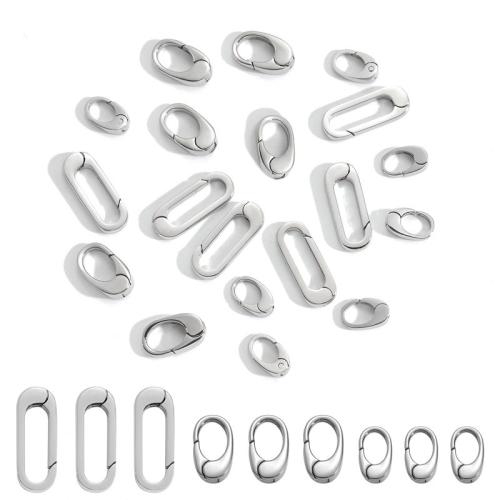 Stainless Steel Jewelry Clasp 304 Stainless Steel hand polished DIY platinum color Sold By Bag