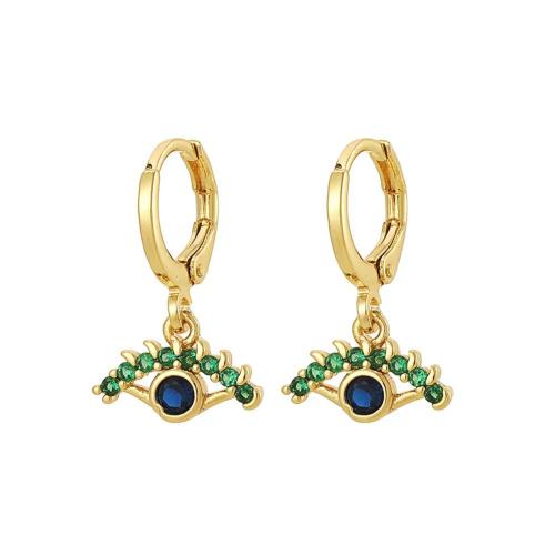 Boucles d'oreilles en laiton zircon cubique pavent, Placage, pavé de micro zircon & pour femme, plus de couleurs à choisir, Vendu par paire