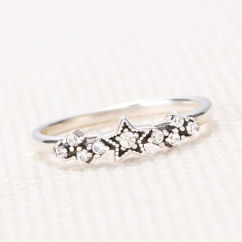 Tibetan Style Finger Ring, plated, different size for choice & micro pave cubic zirconia & for woman, silver color, Sold By PC