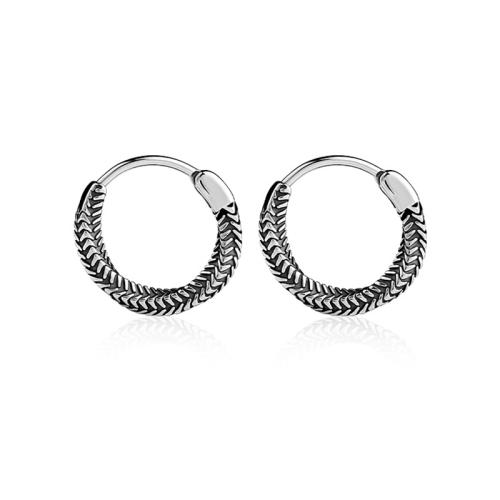 Huggie Anneau d'oreille, Acier inoxydable 304, bijoux de mode & unisexe, couleur originale, Vendu par PC