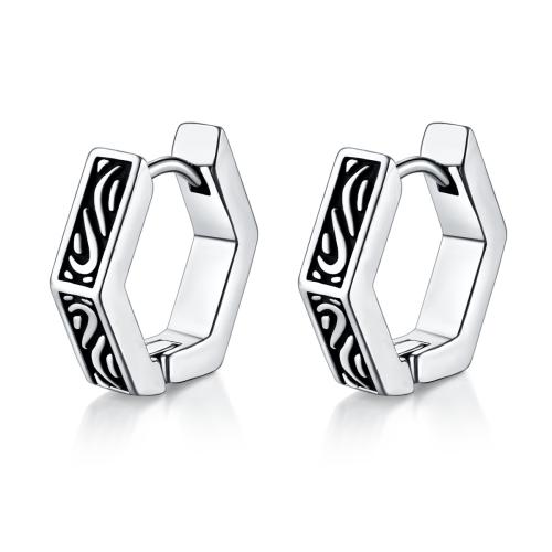 Titanium Steel  Earring, for man & enamel, original color, Sold By PC