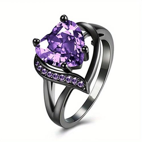 Par fingerringe, 304 rustfrit stål, forgyldt, Unisex & forskellig størrelse for valg & forskellige stilarter for valg & Micro Pave cubic zirconia, flere farver til valg, Solgt af PC