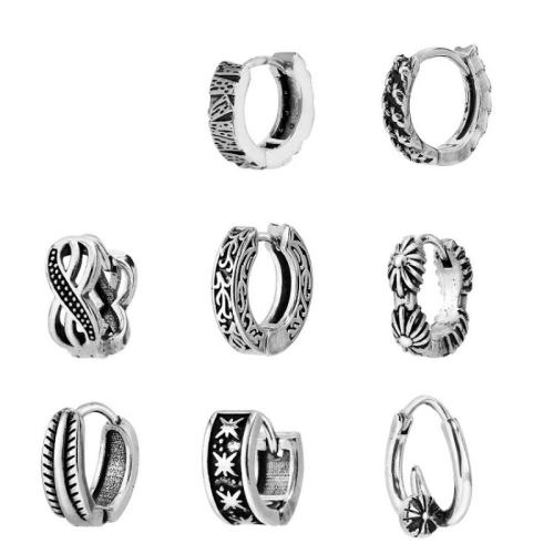 Stainless Steel Huggie Hoop Earring, 304 Stainless Steel, different styles for choice & for man, original color, Sold By PC