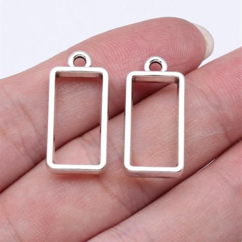 Zinc Alloy Hollow Pendants Rectangle antique silver color plated DIY Sold By PC