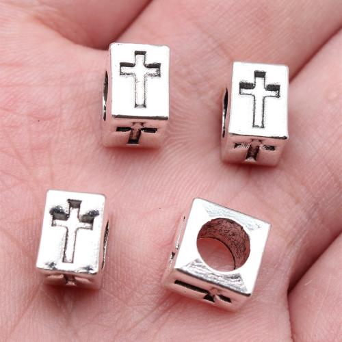 Tibetan Style Jewelry Beads, Square, antique silver color plated, DIY, Sold By PC