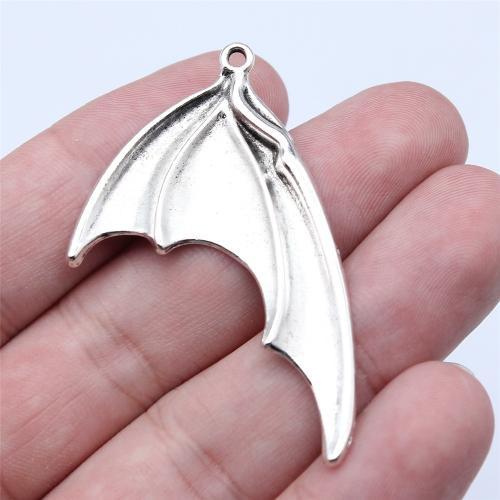 Vingeformet Zinc Alloy Pendler, Wing Shape, antik sølv farve forgyldt, du kan DIY, 32x53mm, Solgt af PC