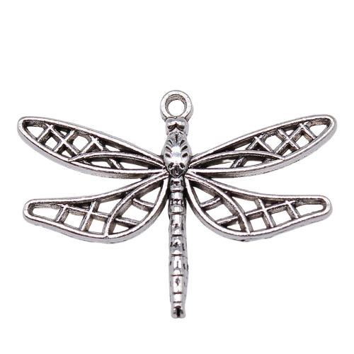 Tibetan Style Animal Pendants, Dragonfly, plated, DIY, more colors for choice, 34x25mm, Sold By PC