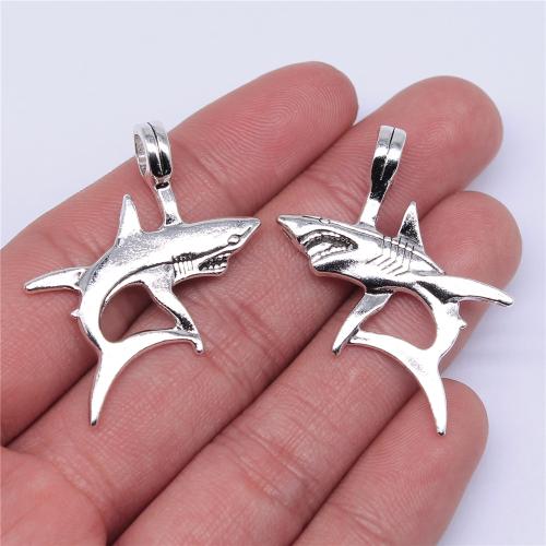 Tibetan Style Animal Pendants, Shark, plated, DIY, more colors for choice, 33x38mm, Sold By PC