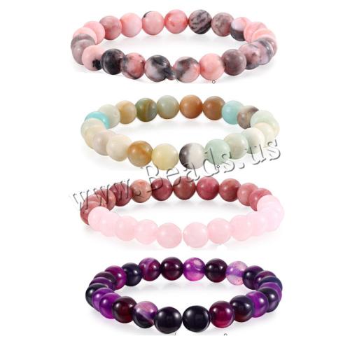 Pulseiras de pedras preciosas, misto de pedras semi-preciosas, with Pedra natural, materiais diferentes para a escolha & unissex, Mais cores pare escolha, comprimento 19 cm, vendido por PC