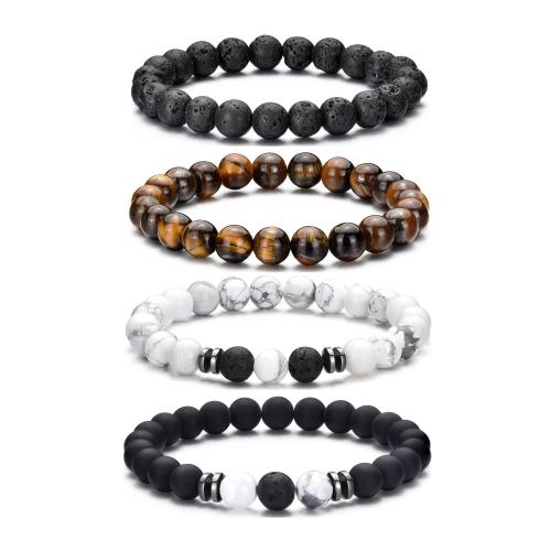 Gemstone Bracelets, with Natural Stone, Adjustable & different materials for choice & Unisex, more colors for choice, Length:19 cm, Sold By PC