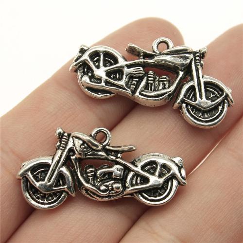 Køretøj Shaped Zinc Alloy Pendler, Motorcykel, forgyldt, du kan DIY, flere farver til valg, 34x16x8mm, Solgt af PC