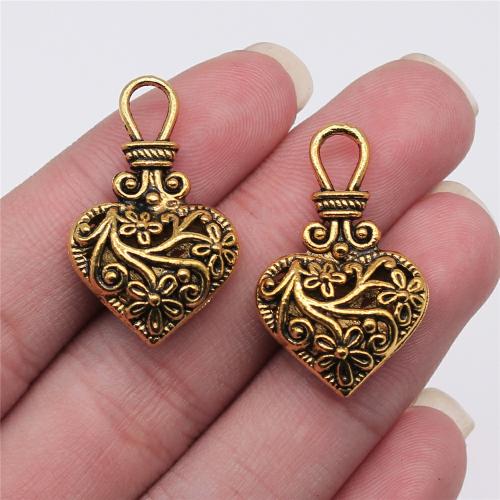 Zinc Alloy Heart Pendants plated DIY & hollow Sold By PC