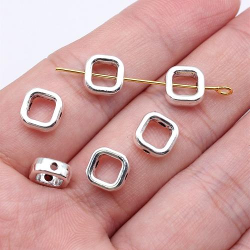 Tibetan Style Jewelry Beads, Square, antique silver color plated, DIY, Sold By PC