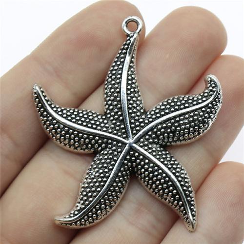 Tibetan Style Animal Pendants, Starfish, plated, DIY, more colors for choice, 50x43mm, Sold By PC