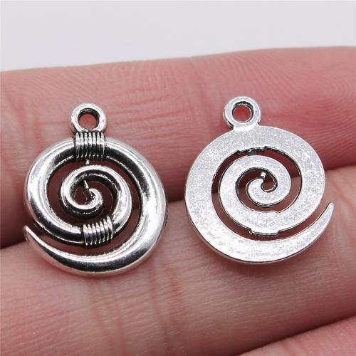 Sinc Alloy Pendants, dath airgid antique plátáilte, DIY, 15x19mm, Díolta De réir PC