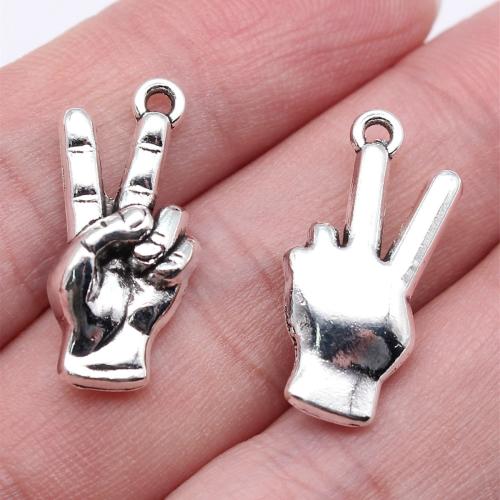 Zinc Alloy Hand Pendants antique silver color plated DIY Sold By PC