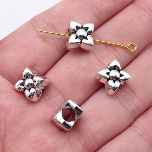 Tibetan Style Flower Beads, antique silver color plated, DIY, Sold By PC