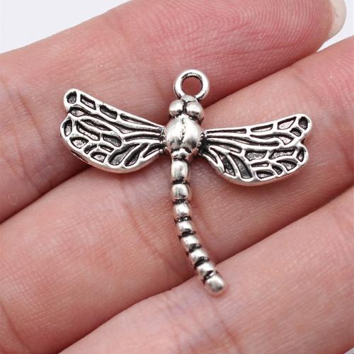 Zinc Alloy Animal Pendants Dragonfly antique silver color plated DIY Sold By PC