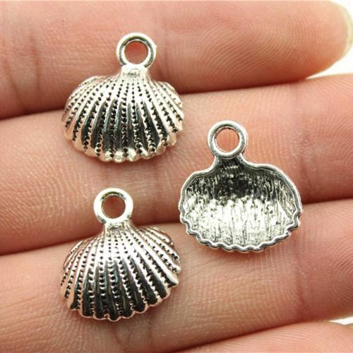 Pendentifs en alliage de zinc, coquille, Placage, DIY, plus de couleurs à choisir, 18x17mm, Vendu par PC