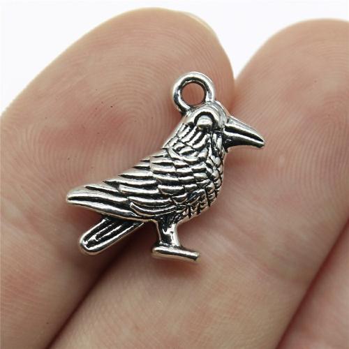 Tibetan Style Animal Pendants, Bird, plated, DIY, more colors for choice, 17x17mm, Sold By PC