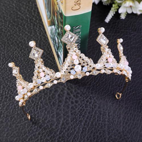 Bridal Tiaras Zinc Alloy with Crystal & Plastic Pearl fashion jewelry & for woman diameter 140mm height 60mm Sold By PC