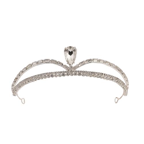 Diadema, lega in zinco, gioielli di moda & per la donna & con strass, argento, 165x35mm, Venduto da PC