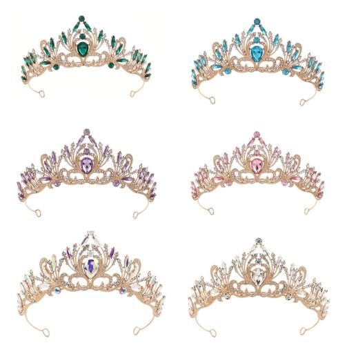 Tiaras, liga de zinco, joias de moda & para mulher & com strass, Mais cores pare escolha, diameter 150mm, height 60mm, vendido por PC