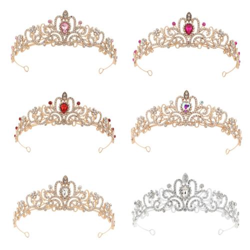 Tiaras, liga de zinco, joias de moda & para mulher & com strass, Mais cores pare escolha, vendido por PC