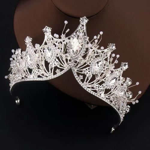 Bridal Tiaras Zinc Alloy fashion jewelry & for woman & with rhinestone diameter 140mm height 85mm Sold By PC