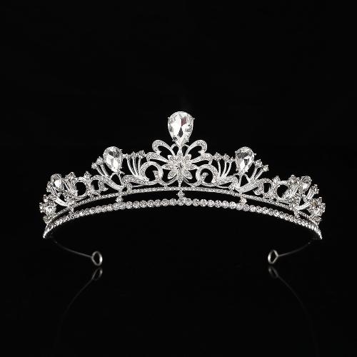 Tiaras, aleación de zinc, con Cristal, Joyería & para mujer & con diamantes de imitación, diameter 153mm, height 50mm, Vendido por UD