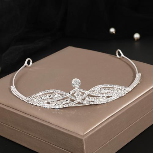 Bridal Tiaras, Tibetan Style, fashion jewelry & for woman & with rhinestone, silver color, length 136mm, width 121mm, height 30mm, Sold By PC