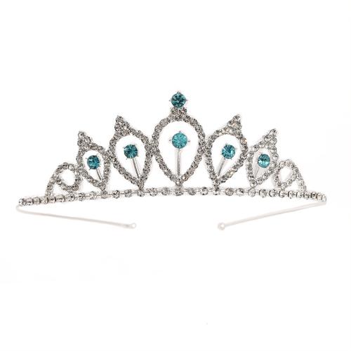 Diadèmes, alliage de zinc, bijoux de mode & pour femme & avec strass, argent, length 122mm, width 150mm, height 37mm, Vendu par PC