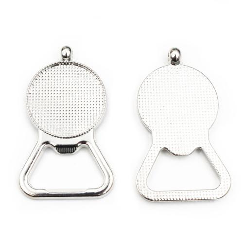 Zinc Alloy Pendant Cabochon Setting Bottle Opener platinum color plated DIY nickel lead & cadmium free Approx Sold By Bag