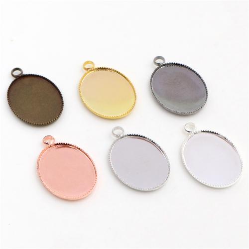 Pendentif en alliage de zinc Cabochon Cadre, ovale, Placage, DIY, plus de couleurs à choisir, protéger l'environnement, sans nickel, plomb et cadmium, Inner diameter: 13x18mm, Environ 100PC/sac, Vendu par sac