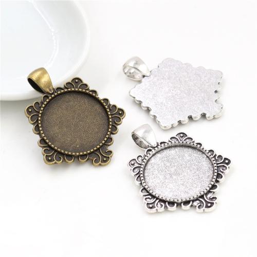 Tibetan Style Pendant Cabochon Setting, Flower, plated, DIY, more colors for choice, nickel, lead & cadmium free, Inner diameter: 20mm, Approx 100PCs/Bag, Sold By Bag