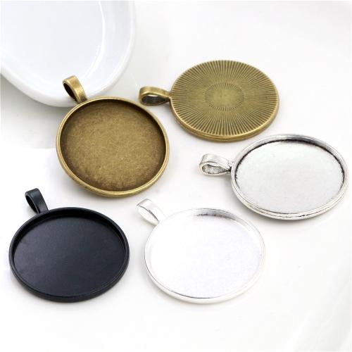 Zinc Alloy vedhæng Cabochon Setting, Flad Rund, forgyldt, du kan DIY, flere farver til valg, nikkel, bly & cadmium fri, Inner diameter: 30mm, Ca. 100pc'er/Bag, Solgt af Bag