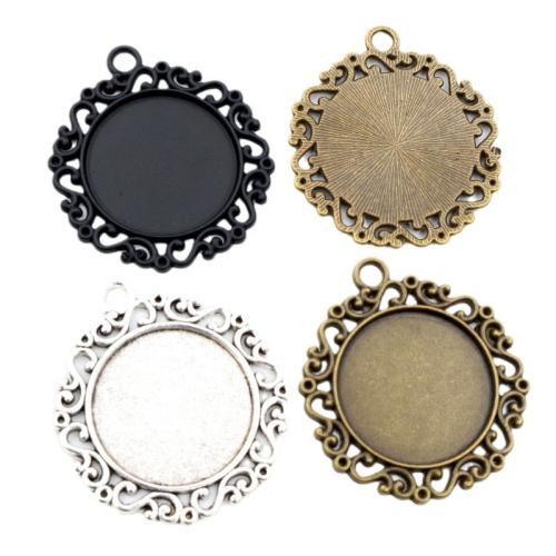 Tibetan Style Pendant Cabochon Setting, plated, DIY, more colors for choice, nickel, lead & cadmium free, Inner diameter: 25mm, Approx 100PCs/Bag, Sold By Bag