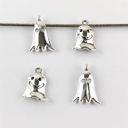 Fashion Halloween Pendant Zinc Alloy Ghost antique silver color plated Halloween Design & DIY nickel lead & cadmium free Approx Sold By Bag