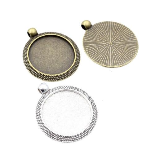 Tibetan Style Pendant Cabochon Setting, plated, DIY, more colors for choice, nickel, lead & cadmium free, Inner diameter: 25mm, Approx 100PCs/Bag, Sold By Bag