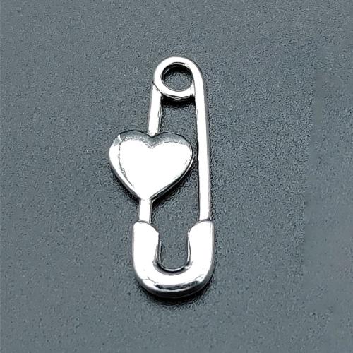 Zinc Alloy Pendants Safety Pin antique silver color plated DIY nickel lead & cadmium free Approx 3mm Approx Sold By Bag