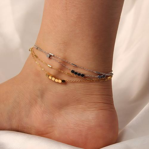 Fashion Jewelry Anklet, Acier titane, avec 5cm chaînes de rallonge, Placage, bijoux de mode, plus de couleurs à choisir, Longueur:20 cm, Vendu par PC